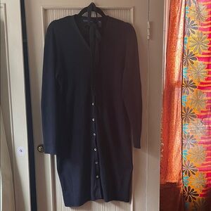 Karen Scott Navy Ribbed Sweater Dress 100% cotton!